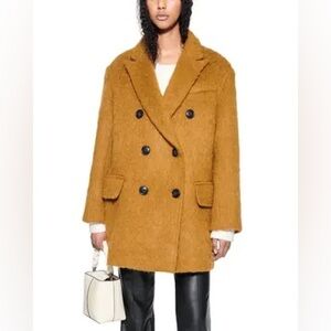 NWT Stand Studio Esme Jacket Olive Tan Fuzzy Faux Fur Teddy Sz 32